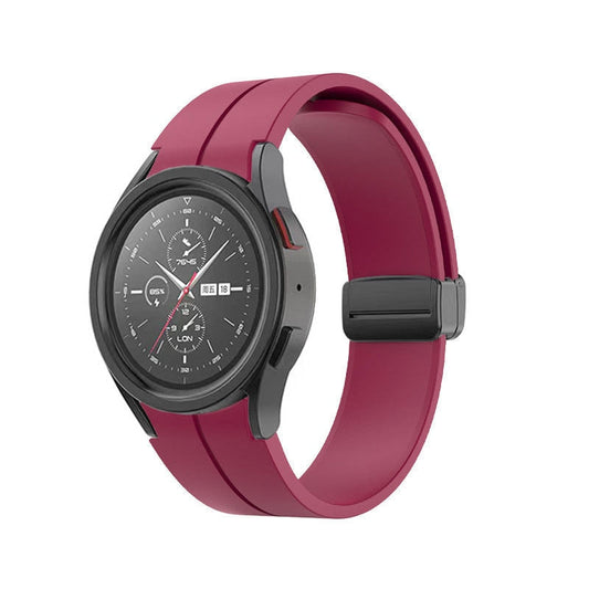 20mm Samsung Galaxy  Watch Strap/Band | Red Wine Plain Silicone Strap/Band (Black Connector)